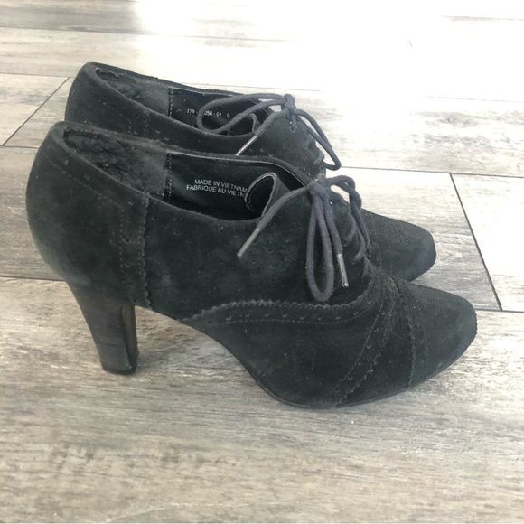 Real leather vintage style Oxford heels - Picture 2 of 6